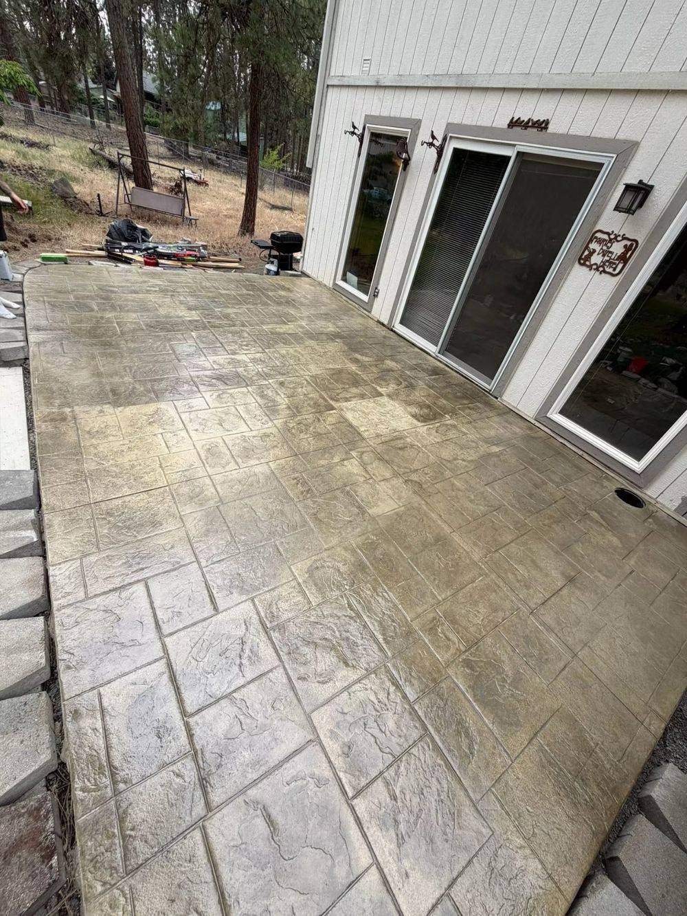 Stamped and stained patio