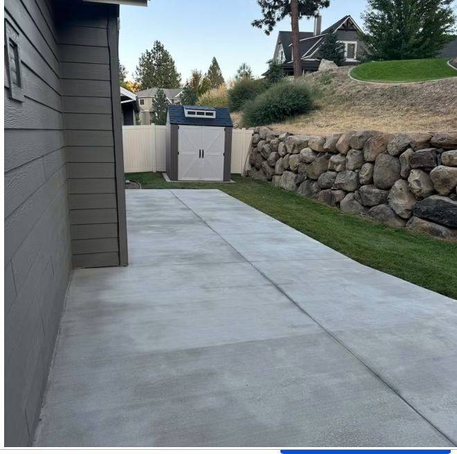 New concrete walkway and pad poured in Coeur d'Alene